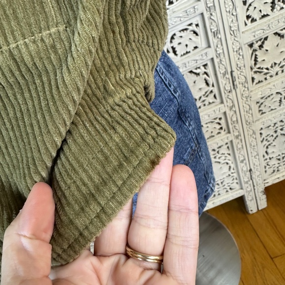 Vintage Harve Benard Petite Olive Green Button Up Corduroy Vest Sz M/L - Picture 7 of 8